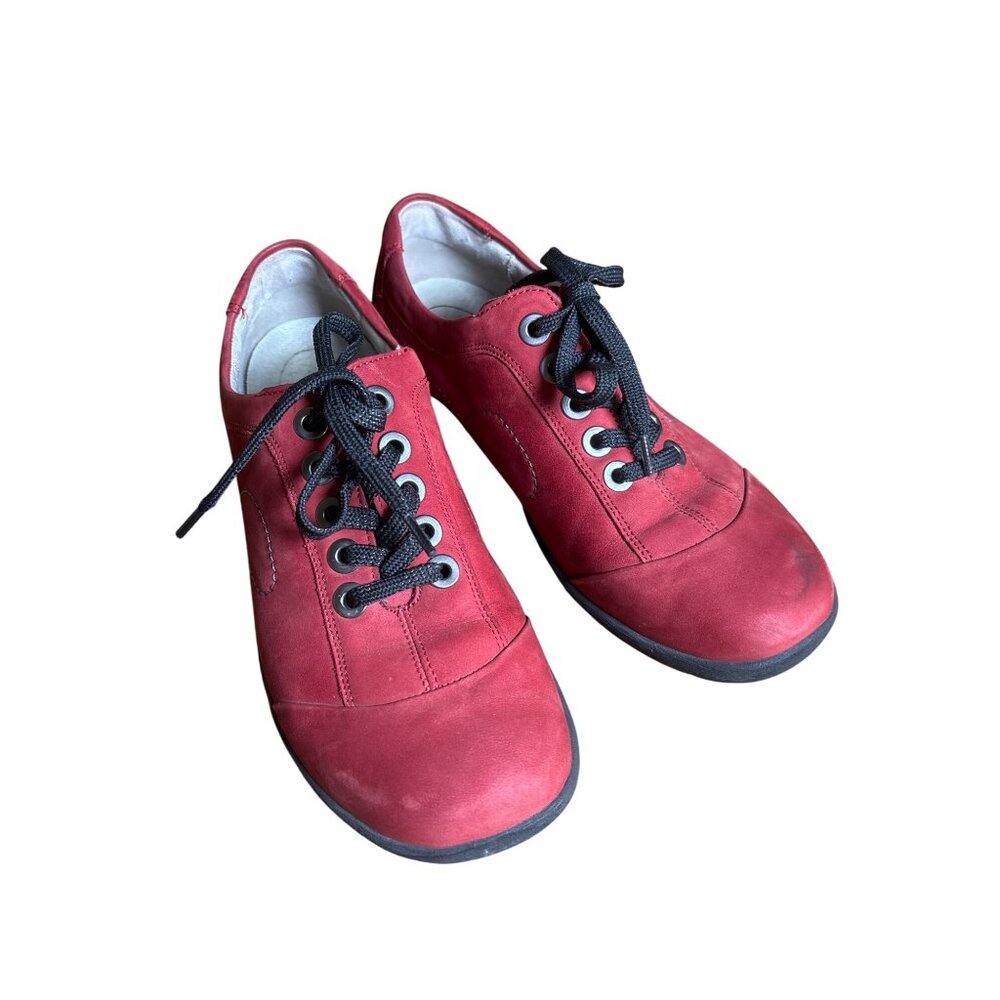 Waldlaufer Dana Red Laced Nubuck Womens Shoes Size 6.5‎ / US 9 Orthotic Comfort